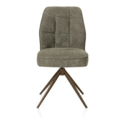 Bell, chaise - piétement steelbrown - pivotante - relax - confort ressorts - combi Calabria/Vada - vert mousse