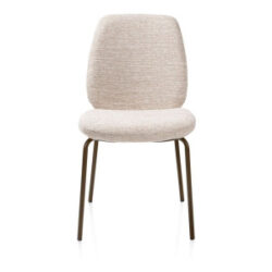 Fae, chaise - 4 pieds - steelbrown - tissu Bellini - Creme