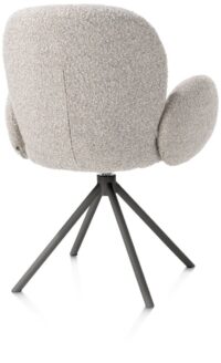 Jaxon, armstoel - graphiet frame - draaibaar - stof Brioni - Kiezel - Afbeelding 2