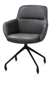 Mateo, armstoel - wielen - rough off black - Pala - Antraciet - Afbeelding 2