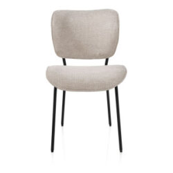 Julia, chaise - piétement rough off black - tissu Vada - beige