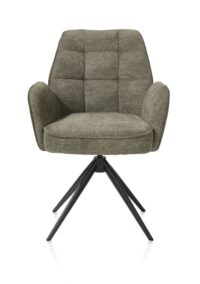 Bell, armstoel - zwart frame - draaibaar - pocket - combi Calabria/Vada - mosgroen