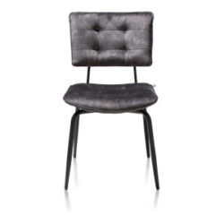 Manou, chaise - off black - tissu Karese - Anthracite