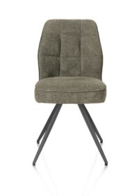 Bell, chaise - piétement graphite - confort ressorts - combi Calabria/Vada - vert mousse