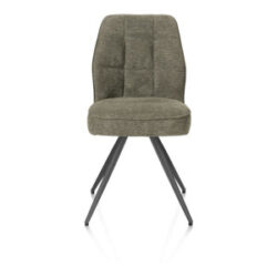 Bell, chaise - piétement graphite - confort ressorts - combi Calabria/Vada - vert mousse