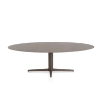 Saluti, eetkamertafel ellips 240 X 110 cm. - centrale teenpoot - steelbrown - Lava