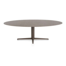 Saluti, table ellipse 240 X 110 cm. - pied central - steelbrown - Lava