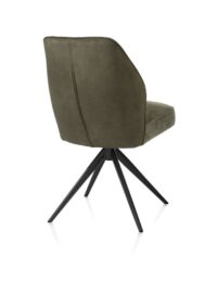 Bell, chaise - pi&eacute;tement noir - pivotante - confort ressorts - combi Calabria/Vada - vert mousse - Image 3