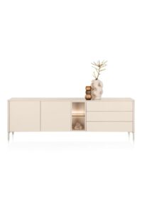 Trentino, Dressoir 240 cm. - 2-deuren + 3-laden + 2-niches - Creme
