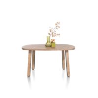 Pavarotti, table 150 x 120 cm - oval - pieds de table (4) avec accent bois