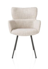 Sage, armstoel 4-pootjes graphiet - stof Luton - Creme