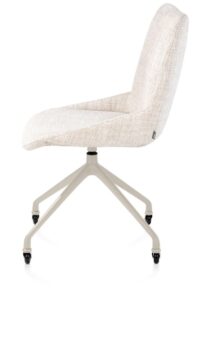 Mats, eetkamerstoel - wielen - creme - Luton - Creme - Afbeelding 3