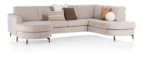 Alcona, U-bank afgerond rechts - stof Vada - beige - Afbeelding 2