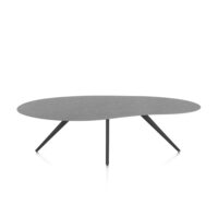 Saluti, table organic 240 x 120 cm. - 4 pieds - rough off black - Anthracite