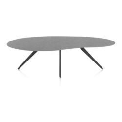 Saluti, table organic 240 x 120 cm. - 4 pieds - rough off black - Anthracite