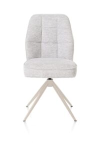Bell, chaise - piétement crème - pivotante - relax - confort ressorts - combi Calabria/Vada - Caillou
