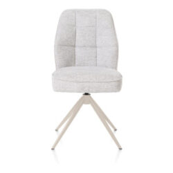 Bell, eetkamerstoel - creme frame - draaibaar - relax - pocket - combi Calabria/Vada - Kiezel