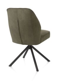 Bell, eetkamerstoel - zwart frame recht - draaibaar - pocket - stof Calabria - mosgroen - Afbeelding 3
