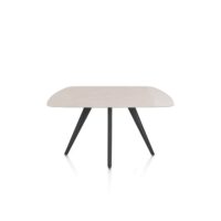 Saluti, eetkamertafel ovaal 150 x 105 cm. - 4 poot - rough off black - Light sand