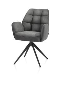 Bell, armstoel - zwart frame - draaibaar - pocket - stof Calabria - Antraciet - Afbeelding 2