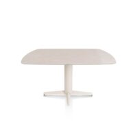 Saluti, eetkamertafel ovaal 150 X 105 cm. - centrale teenpoot - creme - Light sand