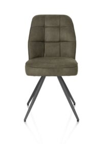 Bell, chaise - piétement graphite - confort ressorts - tissu Calabria - vert mousse