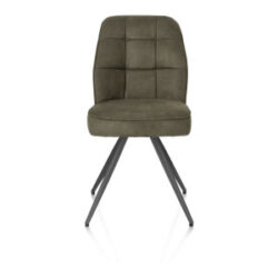 Bell, chaise - piétement graphite - confort ressorts - tissu Calabria - vert mousse
