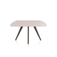 Saluti, eetkamertafel ovaal 150 x 105 cm. - 4 poot - steelbrown - Light sand