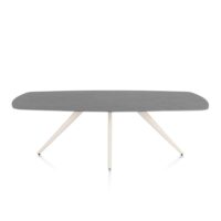 Saluti, eetkamertafel ovaal 240 x 110 cm. - 4 poot - cr&egrave;me - Antraciet