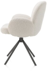 Jaxon, chaise a accoudoirs - pietement graphite - pivotante - tissu Brioni - ivoire - Image 3
