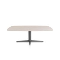 Saluti, eetkamertafel ovaal 210 X 105 cm. - centrale teenpoot - grafiet - Light sand