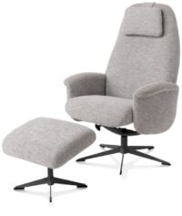 Tonale, relax-fauteuil incl. poef - graphiet frame