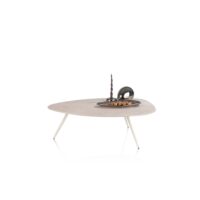 Salutina, salontafel 110 x 80 cm - 3 pootjes - crème