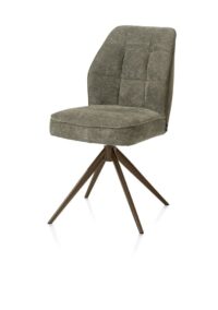 Bell, eetkamerstoel - steelbrown frame - draaibaar - relax - pocket - combi Calabria/Vada - mosgroen - Afbeelding 2