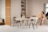 Lund, table ovale 270 x 120 cm. - stone-skin - pied cone - Desert - Image 2