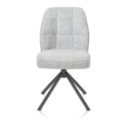 Bell, chaise - piétement tubulaire graphite - pivotante - confort ressorts - combi Calabria/Vada - Olive