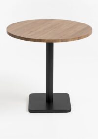 Brest table de bistrot vintage oak D80cm - noir