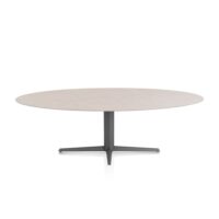 Saluti, eetkamertafel ellips 240 X 110 cm. - centrale teenpoot - grafiet - Light sand