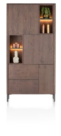 Trenton, bergkast 95 cm - 3-deuren + 2-laden + 4-niches - Clay