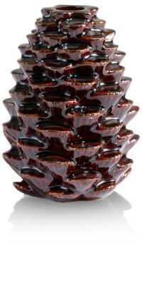Pine kandelaar H15cm - Bruin
