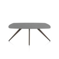 Saluti, eetkamertafel ovaal 180 x 105 cm. - 4 poot - steelbrown - Antraciet