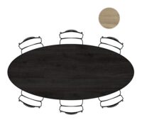 Arvada, table 250 x 110 cm. - ellipse - pied central long - Onyx - Image 2