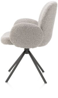 Jaxon, armstoel - graphiet frame - draaibaar - stof Brioni - Kiezel - Afbeelding 3