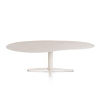 Saluti, eetkamertafel organisch 240 X 120 cm. - centrale teenpoot - creme - Light sand
