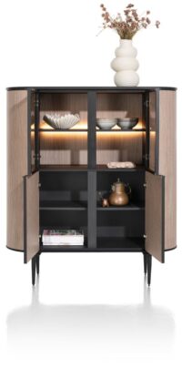 Aramon, armoire 125 cm. - 2-portes + 2-portes en verre (+ LED) - Image 2