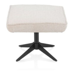 Bobbian, pouf, tissu Sevilla cr&egrave;me, cadre en m&eacute;tal noir