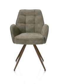Bell, armstoel - steelbrown frame - pocket - combi Calabria/Vada - mosgroen
