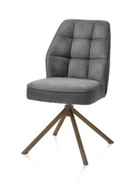Bell, chaise - piétement tubulaire steelbrown - pivotante - confort ressorts - tissu Calabria - Anthracite
