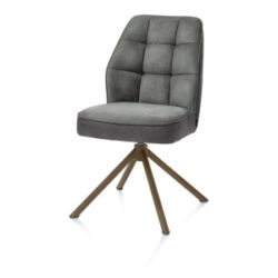 Bell, eetkamerstoel - steelbrown frame recht - draaibaar - pocket - stof Calabria - Antraciet
