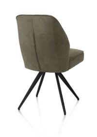Bell, chaise - piétement noir - confort ressorts - tissu Calabria - vert mousse - Image 3
